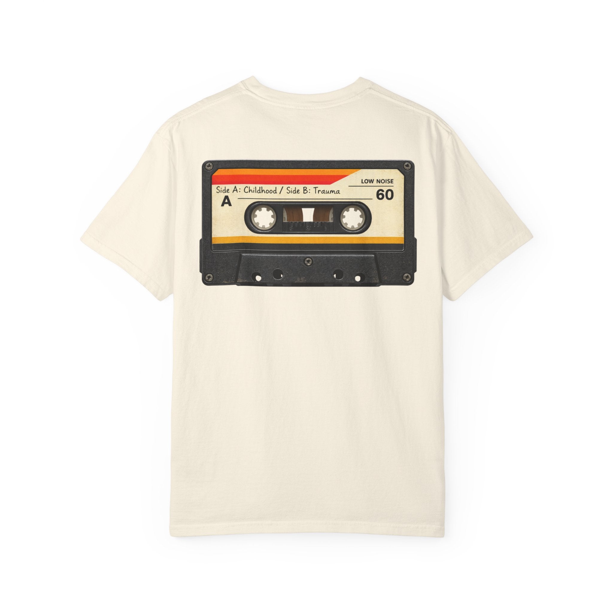 Retro Cassette Tape T-Shirt — "Raised on Static" Vintage Music Tee