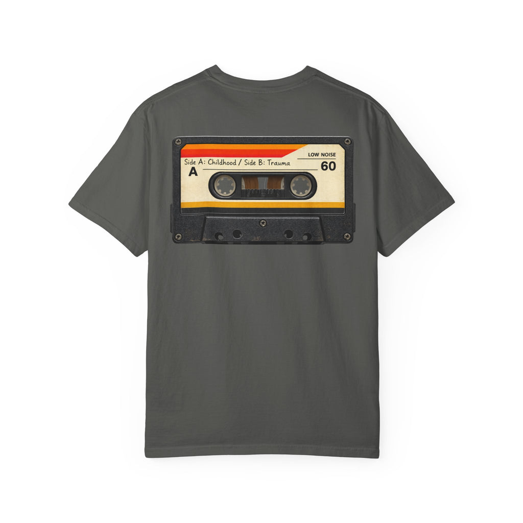Retro Cassette Tape T-Shirt — "Raised on Static" Vintage Music Tee